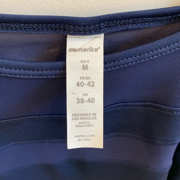 Marika Sports semi cropped top with mesh - navy - Picture 3 of 3